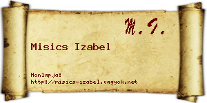 Misics Izabel névjegykártya